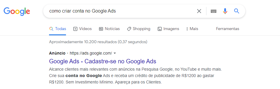 como criar conta no Google Ads